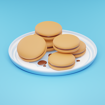 Dorayaki 3D illustration (japanese Food) 3d 3d art 3d food 3d icon 3d illustration 3dblender 3drender blender design digital art dorayaki illustration japanese food