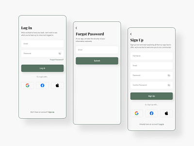 Log In & Sign Up app figma log in login mobile app sign up signup ui ux