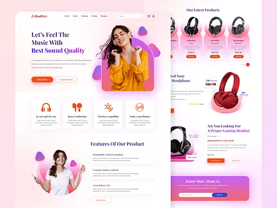 E-Commerce Headphone Website Design best website design create a website creative web design e commerce headphone website ecommerce website headphone ecommerce headphone shop headphone shop landing page landing page ui design ux design web design headphone web designer web development web page website website design website design collection website template