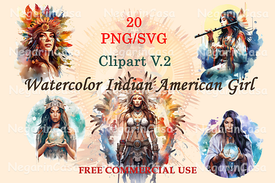 Indian American Girl graphic design vector