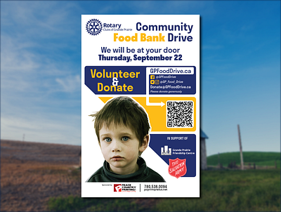 Rotary Community Food Drive Promotional Materials ad advertising branding design graphic design marketing nonprofit poster promotion promotional social media