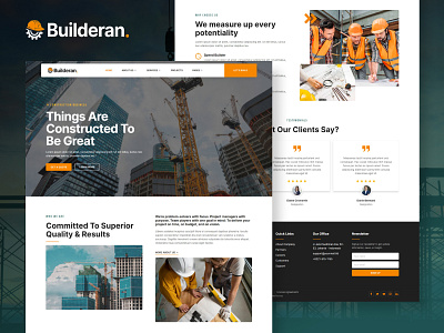 Builderan - Template kit for Construction Company Website agency architecture builder building company construction consultation contractor design elementor home house interior office real estate renovation service template kit web web design