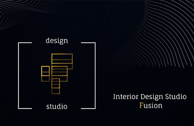 Interior design studio Fusion - Logo design black design studio f letter logo fusion gold interior design logo minimal ui