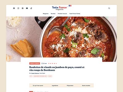 Taste France Magazine - Recipe page ui