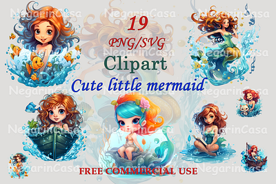 Cute Little Mermaid graphic design