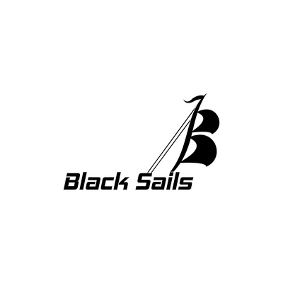Black Sails black boat boatlogo branding logo sails