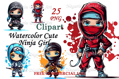 Cute Ninja Girl graphic design