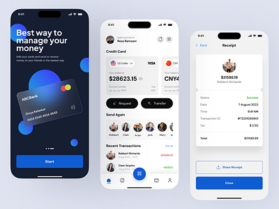 Finance Service - Mobile app by reza ramzani on Dribbble