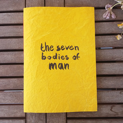 The Seven Bodies of Man booklet (with pages examples) art supplies binding bookbinding booklet calligraphy handmade indesign inks inkwashes textures traditional media