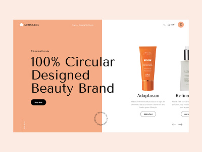 Beauty Product Landing Page UI Design beautyproductuidsesign