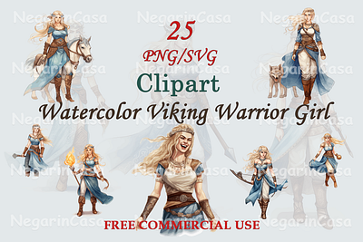 Viking Warrior Girl graphic design