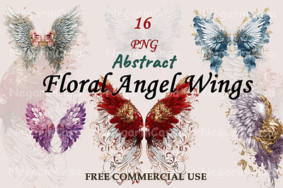 Floral Angel Wings graphic design