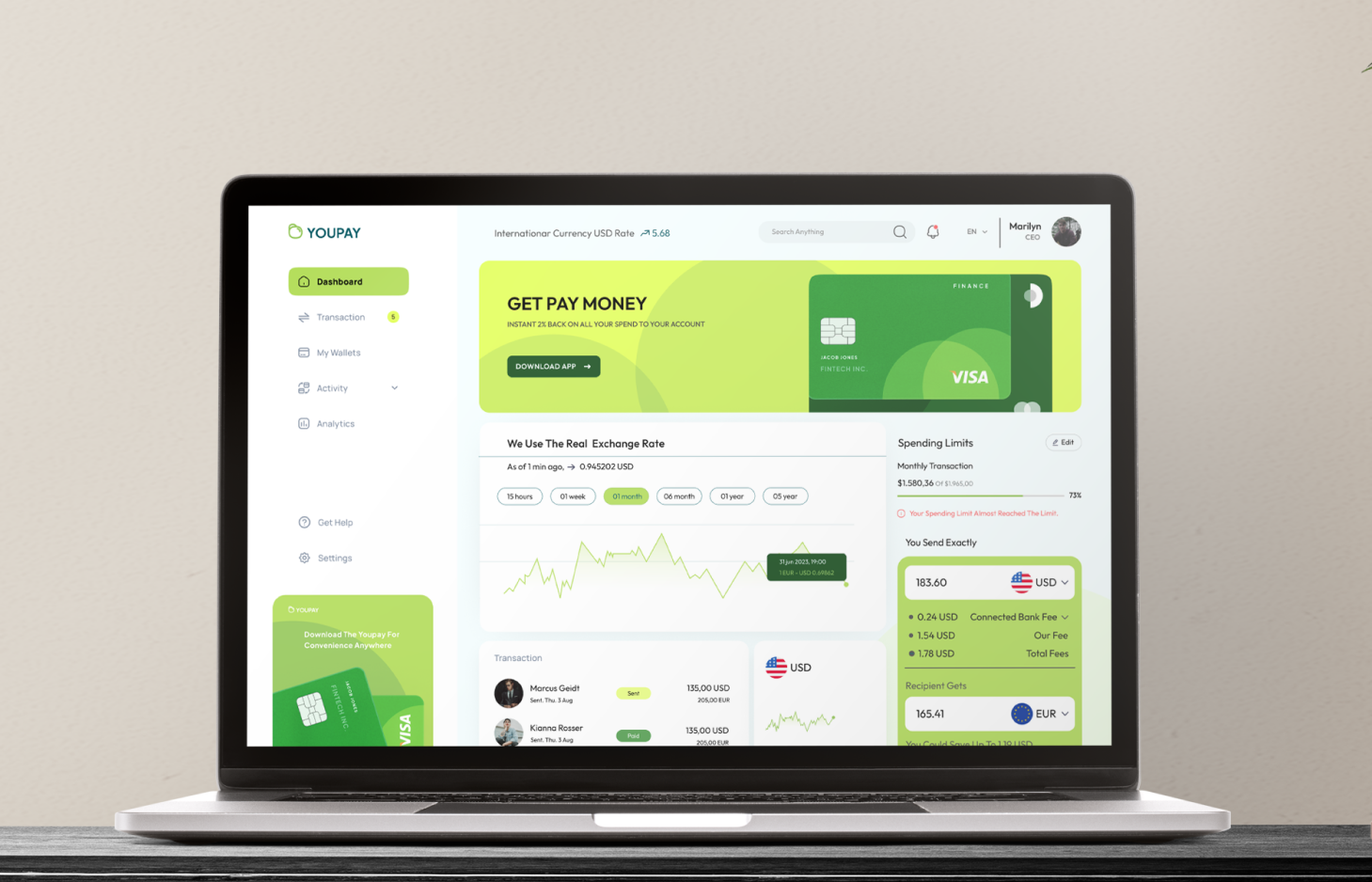 Online Payment Dashboard UI Design by Habibur Rahman | UI/UX & Brand ...