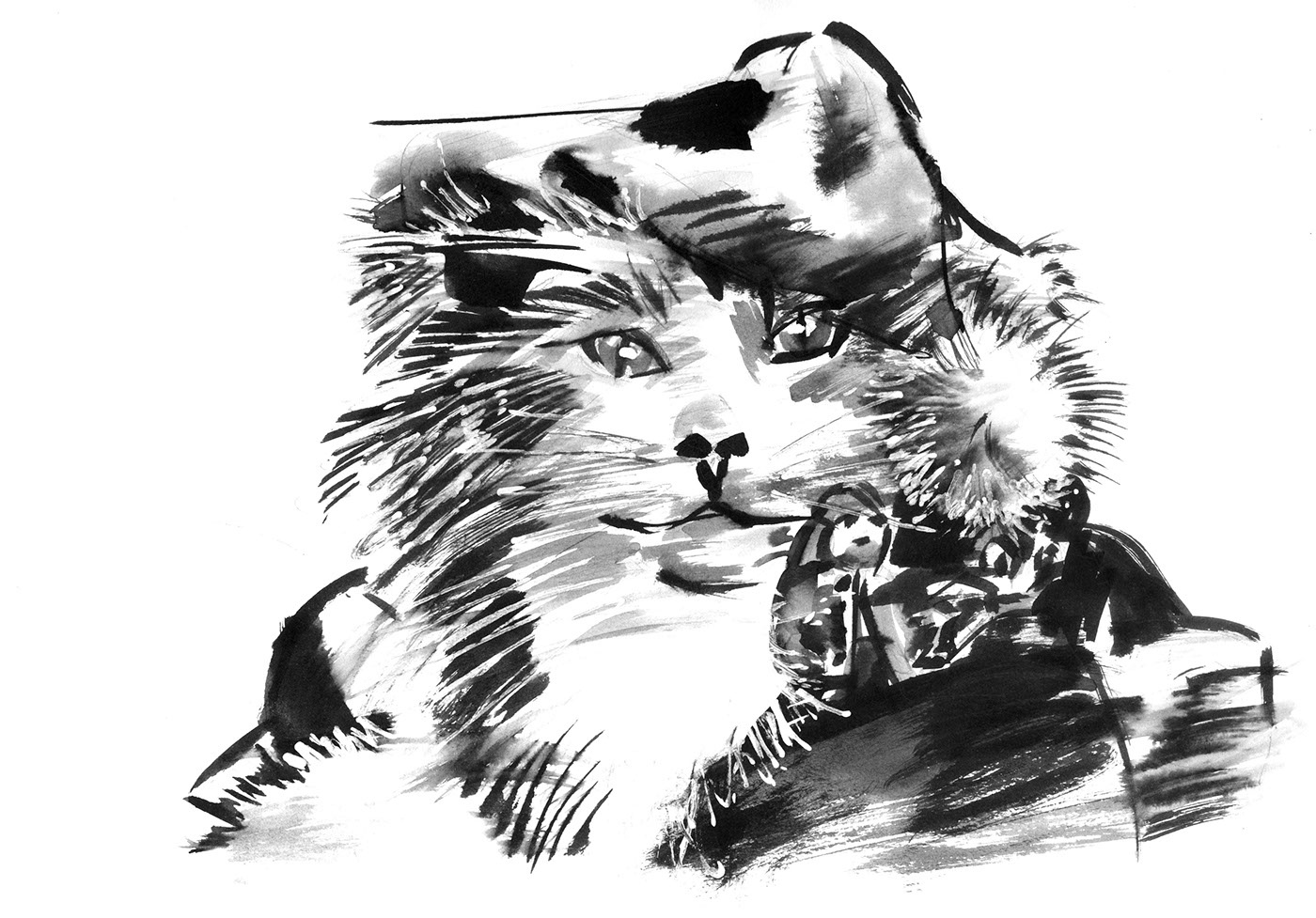 Christmas Pets art supplies brushes christmas illustration inks pets traditional art traditional media
