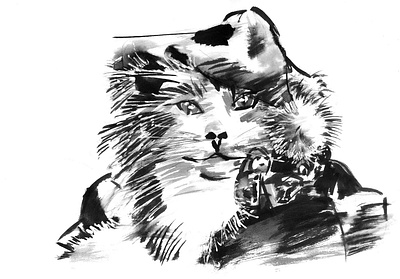 Christmas Pets art supplies brushes christmas illustration inks pets traditional art traditional media