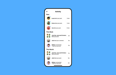 Activity Feed : DailyUi-047 dailyui