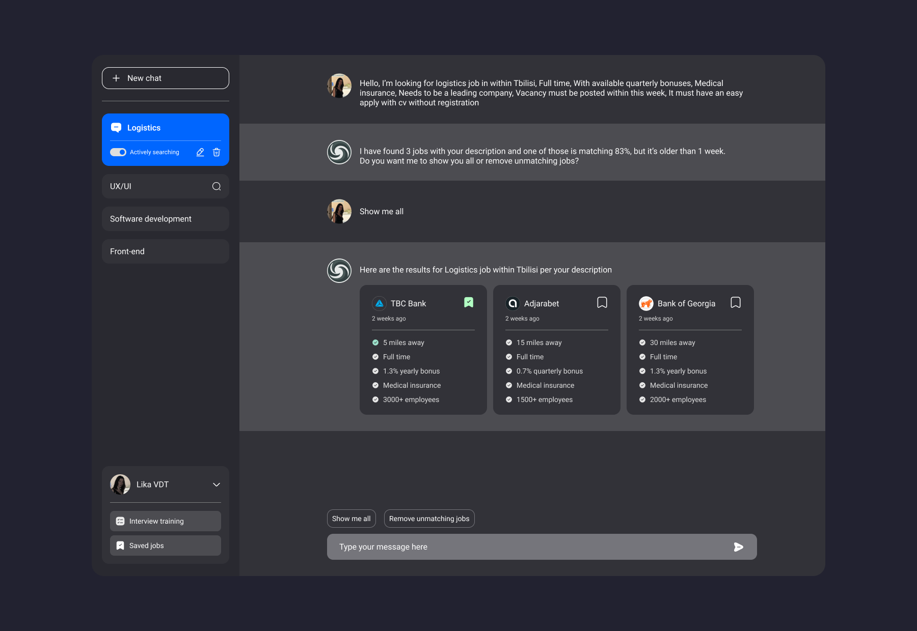 AI Job seeking calendar cards dashboard date planner planning time ui ux web web design