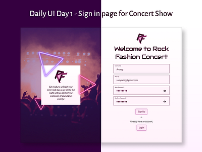 Concert Show - Sign in Page dailyui