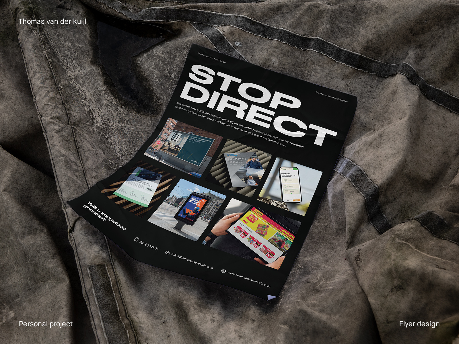 Example of Modern clean print flyer poster graphic design black white