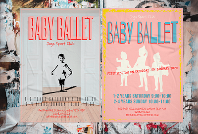 Poster for South London ballet classes. ballet flyer graphic design illustration kids poster poster design