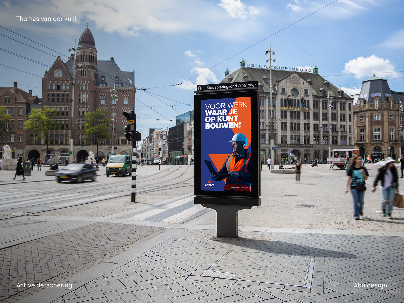 Example of Strong vibrant poster abri modern graphic design blue orange