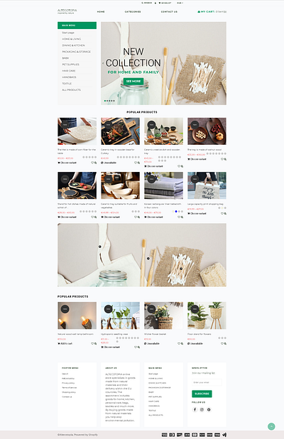 Altecotopia.com ecommerce environmental marketplace web design webapp