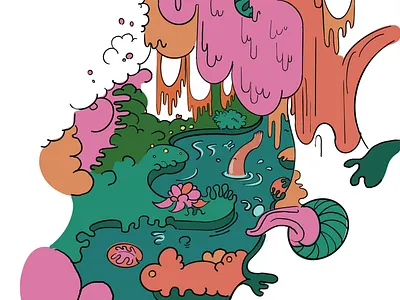 Lac de plons digital painting illustration procreate