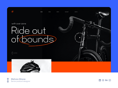 Over zone web design bicycle ui design web design