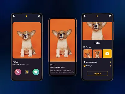 Tinder For Pet's pet pettinderdesign profile ui