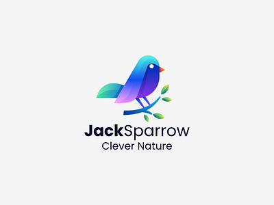 sparrow 3d app bird branding colorful design graphic design icon illustration leaf little bird logo multicolored sparrow
