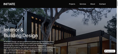 Interior&Building Agency landing page design ui