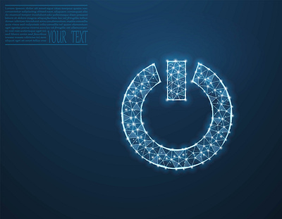 Vector illustration of power button. element futuristic typography