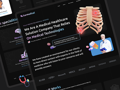 Karmedical - medical health assistant 3d app app design application assistant branding design graphic design med medical mobile ui