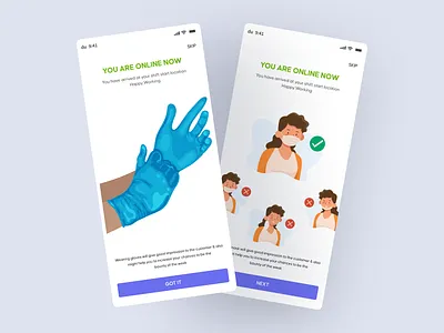 Go Online Steps branding design digital driver app gloves illustration login logo map mask mobile mobile app online shot signup tracking typography ui ux