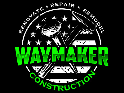 WayMaker Construction Logo Design Elevating Renovation, Remodel animation branding graphic design logo ui