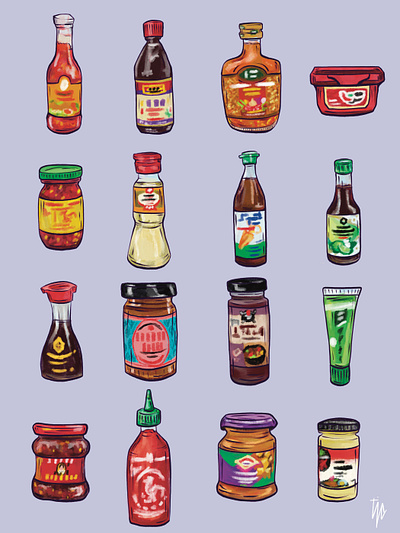 integrate the "ethnic" food aisle aapi color condiments digital food graphic design illustration procreate