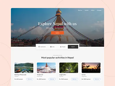 Landing Page - Travel Website design figma landing page travel travel website ui web design website