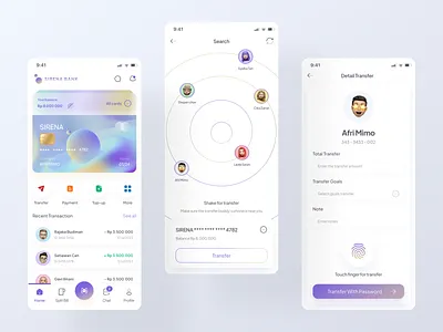 Sirena Bank 3d branding ui