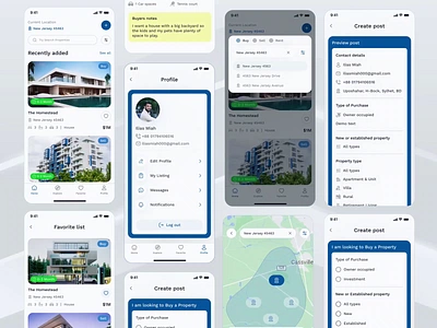 Real Estate Mobile App animation buyer app create post design details graphic design mobile app mobile app design propertise property details page property mobile app real estate real estate search renter search page seller app ui ui design ux web