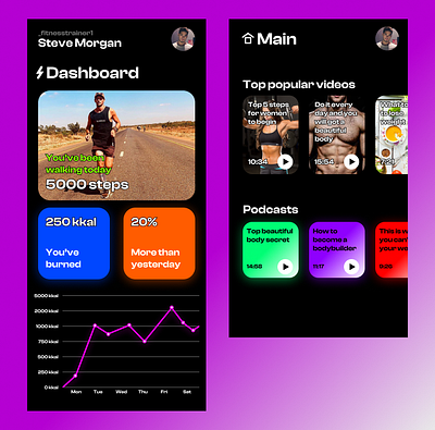 A fitness app design app design fitness ui ux