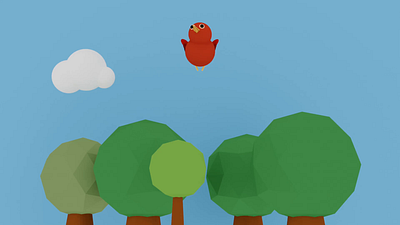 Red Bird Red Bird What Do You See 3d animation bird blender cartoon fly red tree