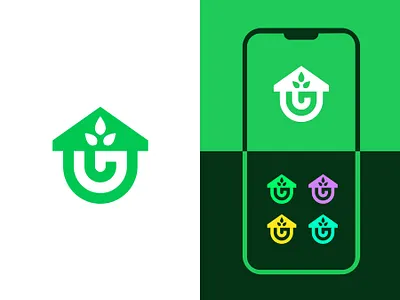 Geen Eco-Home Logo branding eco friendly home eco home identity eco home logo g leaf icon ghome logo graphic design green architecture green home logo green property logo homegleaf logo icon identity illustration logo logodesign minimal logo print sustainable living ui