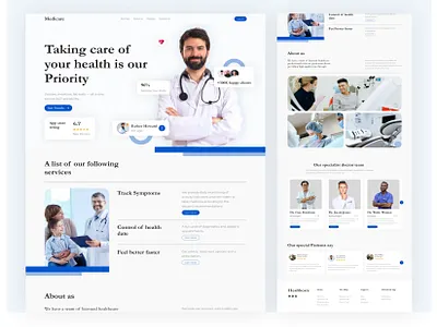 Medicare - Medical website design best ui creative creative ui design design doctor health health care health ui healthcare home page hospital lending page minimal modern modern ui peasant trendy website uxui web design website