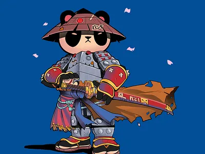 Panda Sensei Goji anime asian branding character design character ip comic book cyberpunk design illustration japanese neo tokyo panda ui warrior