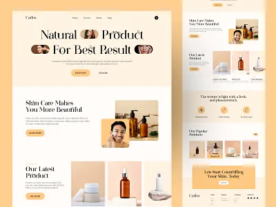 Carlos - skin care website beauty beauty care website beauty product creative design landing page product skin care skin care website ui ux web design webpage website website design
