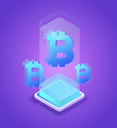 isometric bitcoin concept branding design graphic design illustration vector