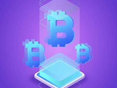 isometric bitcoin concept branding design graphic design illustration vector