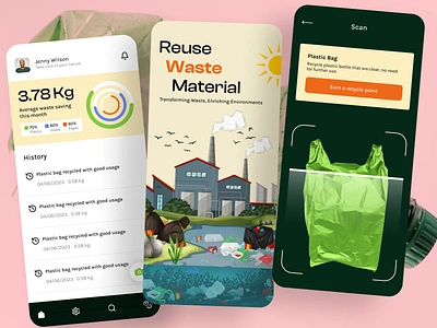 Garbage recycling app design mobile app app design app designer garbage garbage app mobile app modern app recycle recycle app recycling recycling app trash trash app ui designer ui kit ux designer waste app waste manage waste management