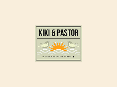 Kiki & Pastor badge bird brand design branding graphic design illustration illustrator label label design logo sea sun traditional type typography vector waves