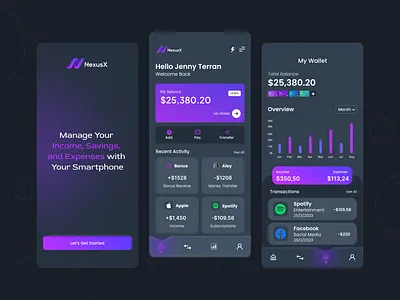 Wallet App Design app ui design crypto wallet finance app fintech app mobile app mobile design modern ui money transaction app payment app uiux visual design wallet app web3 app